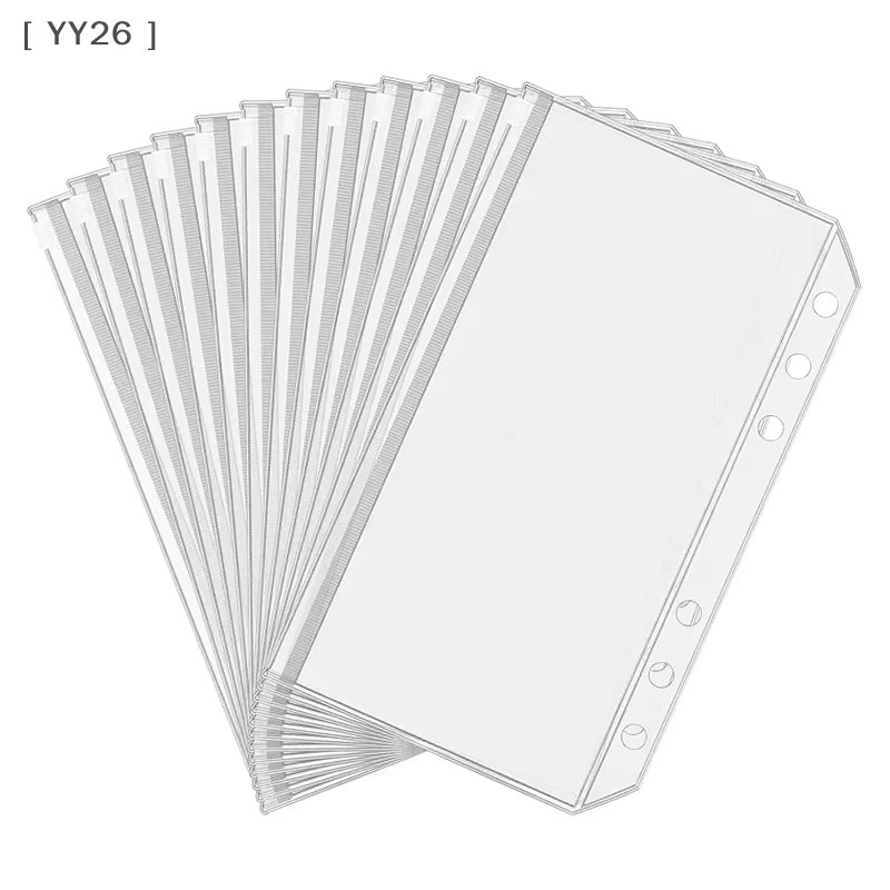 8-teiliges Set transparente PVC-Reißverschlusstaschen für A7 Ringbuch-Planer aus Kunststoff - Bild 5