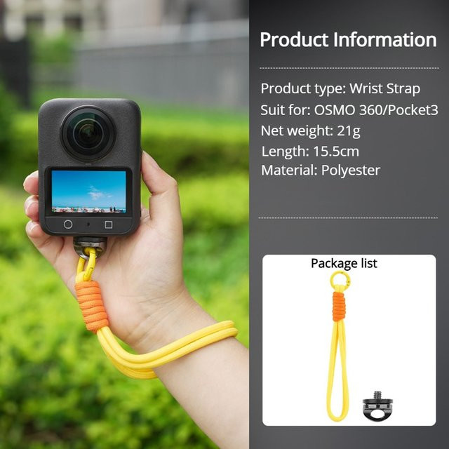 Coogens Quick Release Handgelenk- und Nackengurt für Insta360 X4/X3, DJI OSMO Pocket 3/2 und GoPro 13/12 sowie DSLR Kameras - Bild 1