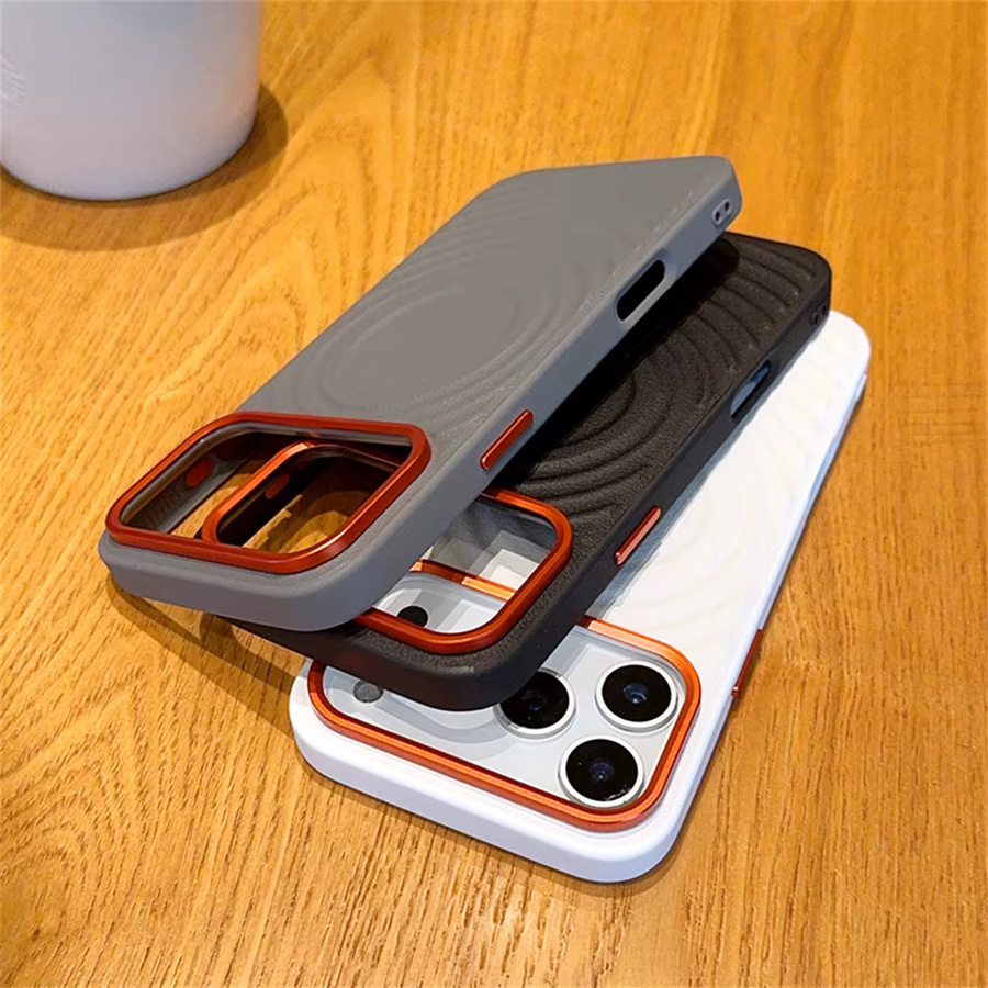 Xeber Magnetische Stoßfeste Schutzhülle mit Wellenmuster für iPhone 17 Air, 16, 15 Pro Max Plus und 16E, Farbe: Schwarz, MagSafe kompatibel - Bild 3