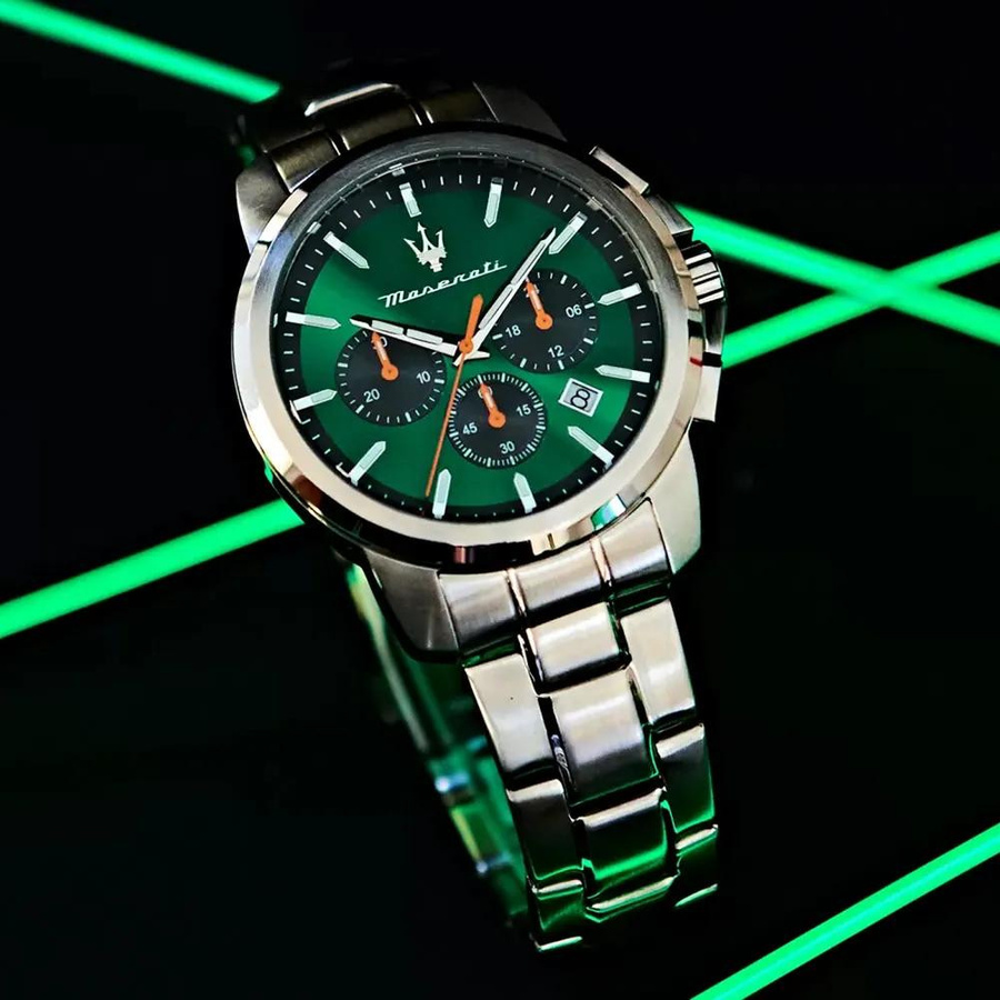 Maserati Chronograph, Edelstahl, Grün, Quarz, 42 mm, Herren - Bild 3