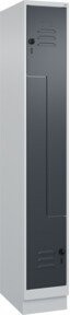 C+P Z-Spind Classic PLUS mit Sockel und 2 Fächern, Grau/Anthrazit, H x B x T: 195 x 30 x 50 cm - Bild 1
