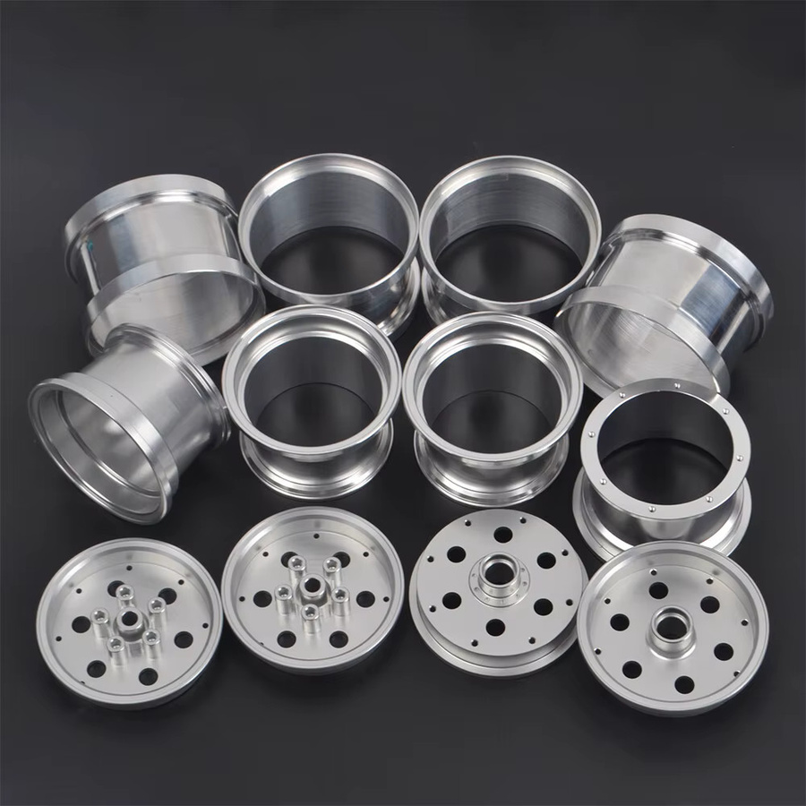 Tamiya Aluminium Vorder- und Hinterrad Beadlock-Felgen, Metall, Grau, Zubehör - Bild 2
