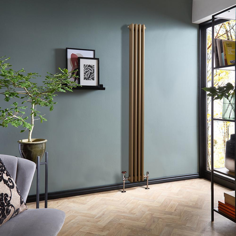Hudson Reed Regent Gliederheizkörper 2-säulig vertikal in Metallischer Bronze, Höhe: 180 cm, Breite: 20 cm - Bild 1