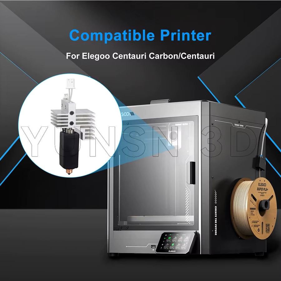 Elegoo Centauri Carbon Hotend Kit mit abnehmbarem Heizblock und Zirkonium-Kupfer-Düse in Silber - Bild 3