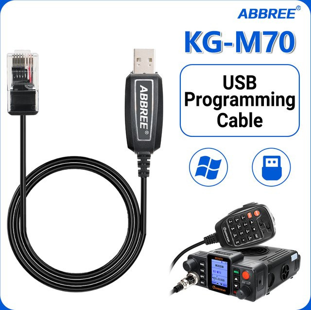 ABBREE USB-Programmierkabel in Schwarz für Wouxun KG-UV980 KG-UV950 KG-UV920 KG M70 Mobilfunkgeräte und Autoradios - Bild 1