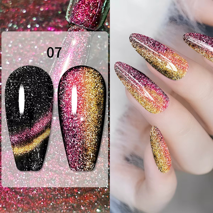 Faandin Aurora-Sternenhimmel-Katzenaugen-Gel-Nagellack, 7 ml, Schimmernd - Bild 2