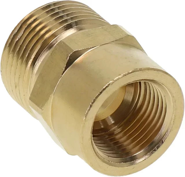Hochdruckreiniger-Adapter M22 x 1,5 mit 3/8 Zoll Gewinde für Schlauchanschluss in Gold - Bild 1