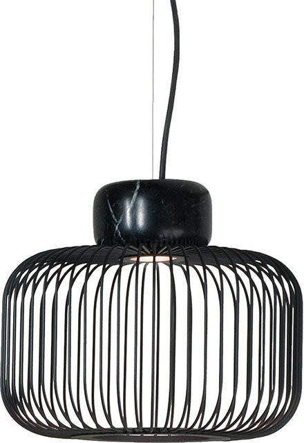 B.Lux Keshi S30 LED-Pendelleuchte in Schwarz aus Metall und Stein, dimmbar, warmweiß - Bild 1