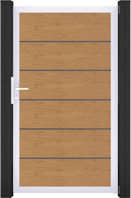 GroJa Tor Basicline Premium 1-flg. Asteiche Natur mit Rahmen, Breite: 100 cm, Höhe: 180 cm - Bild 1