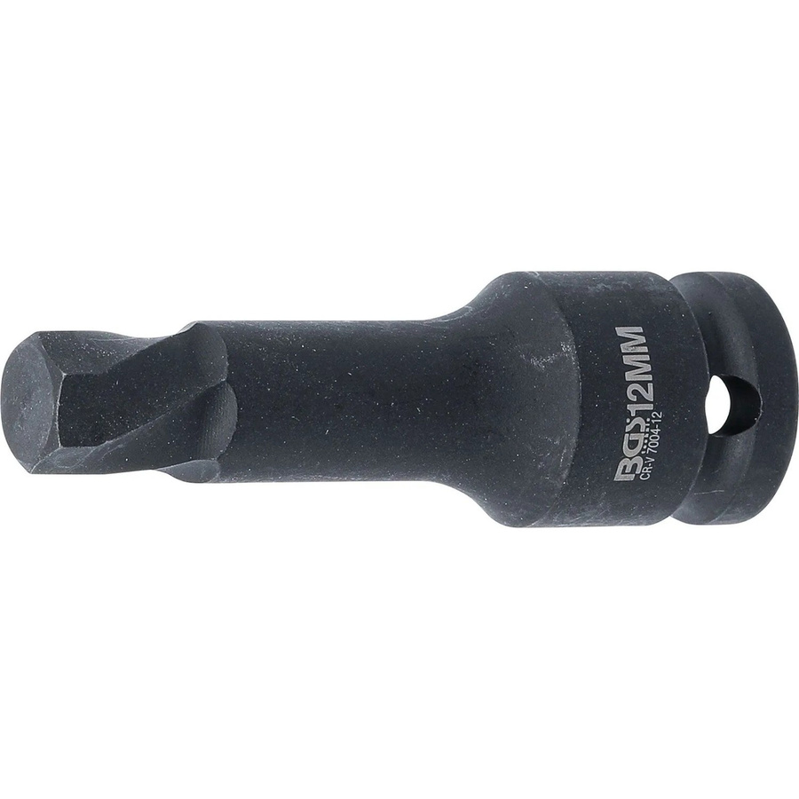 BGS Schraubenausdreher 7004-12 mit 1/2 Zoll Innenvierkant für defekte 12 mm Innensechskant-Schrauben aus Chrom-Vanadium - Bild 2