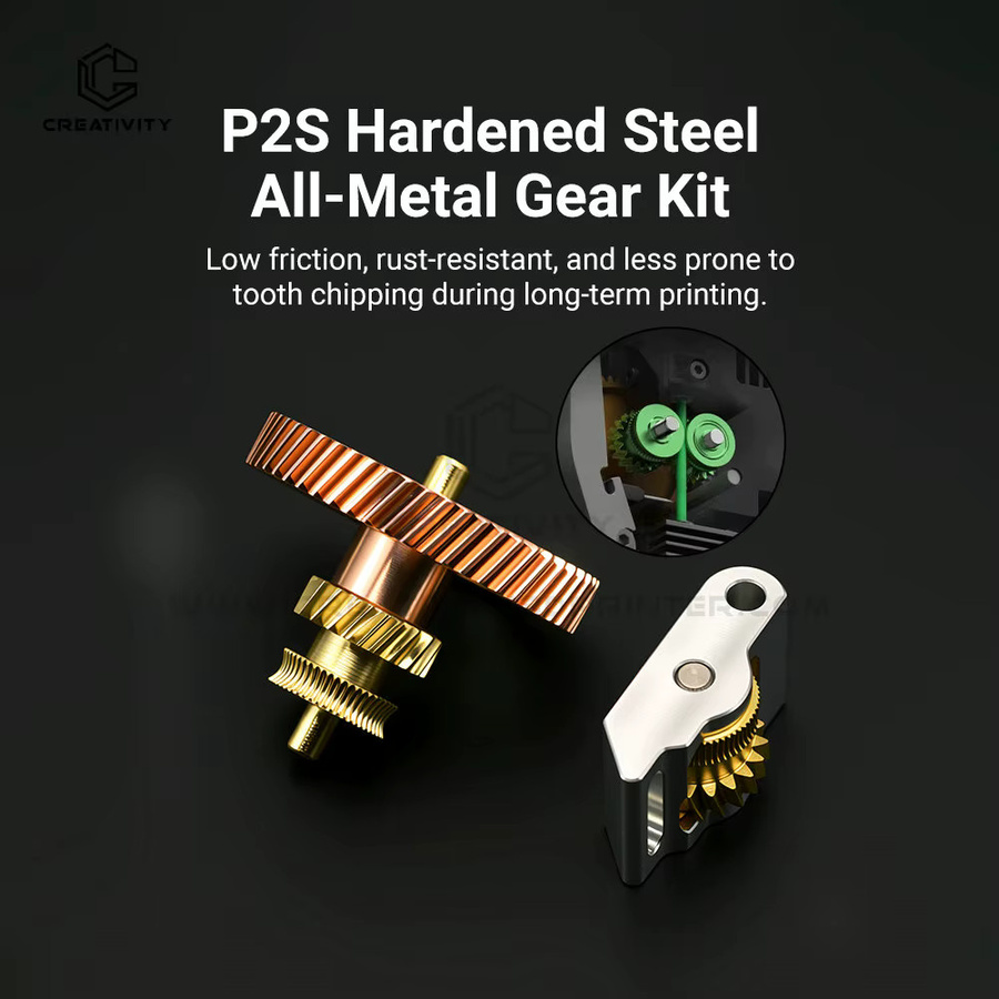 Bambu Lab Vollmetall-Extruder-Getriebesatz aus gehärtetem Stahl mit DLC-Nano-Beschichtung für A1 Mini, A1, X1, X1C, P1P, P1S, P2S in Gold - Bild 2