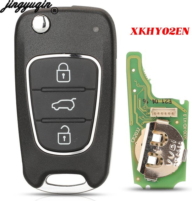 Xhorse XKHY02EN VVDI Wired Universal Flip Remote Auto Schlüssel mit 3 Tasten in Schwarz für Hyundai Stil - Bild 1