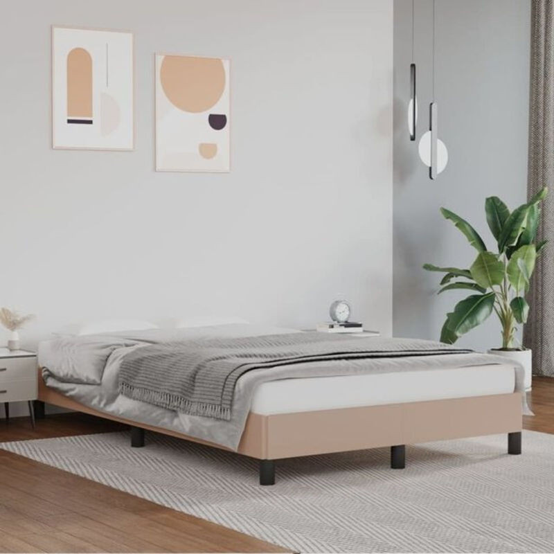 Vidaxl Polsterbett aus Kunstleder in Braun, B/T/H: 120 x 200 cm - Bild 1