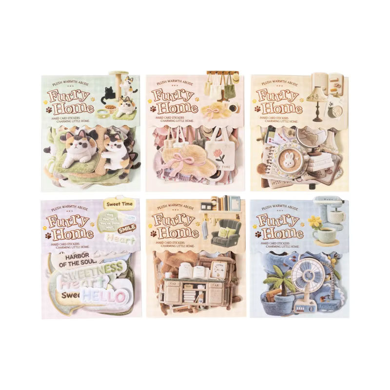 YCDBTH Plüsch-Dekor-Aufkleber-Set mit 30 Blatt in 6 Stilen, Multicolor - Bild 5