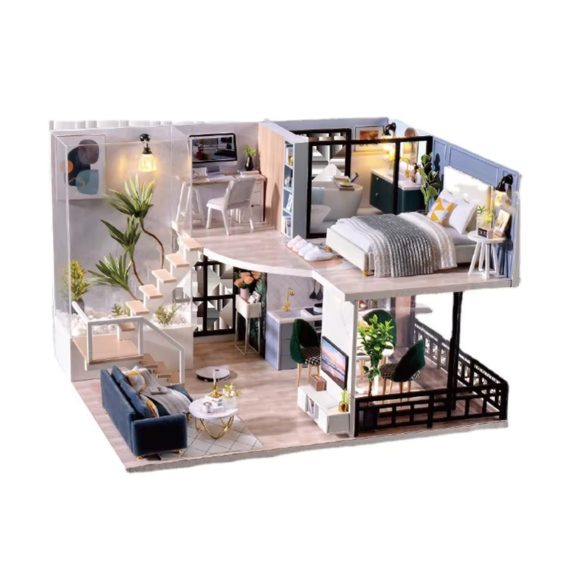 Battoom Puppenhaus-Bausatz, 3D-Puzzle, Holz, bunt - Bild 2