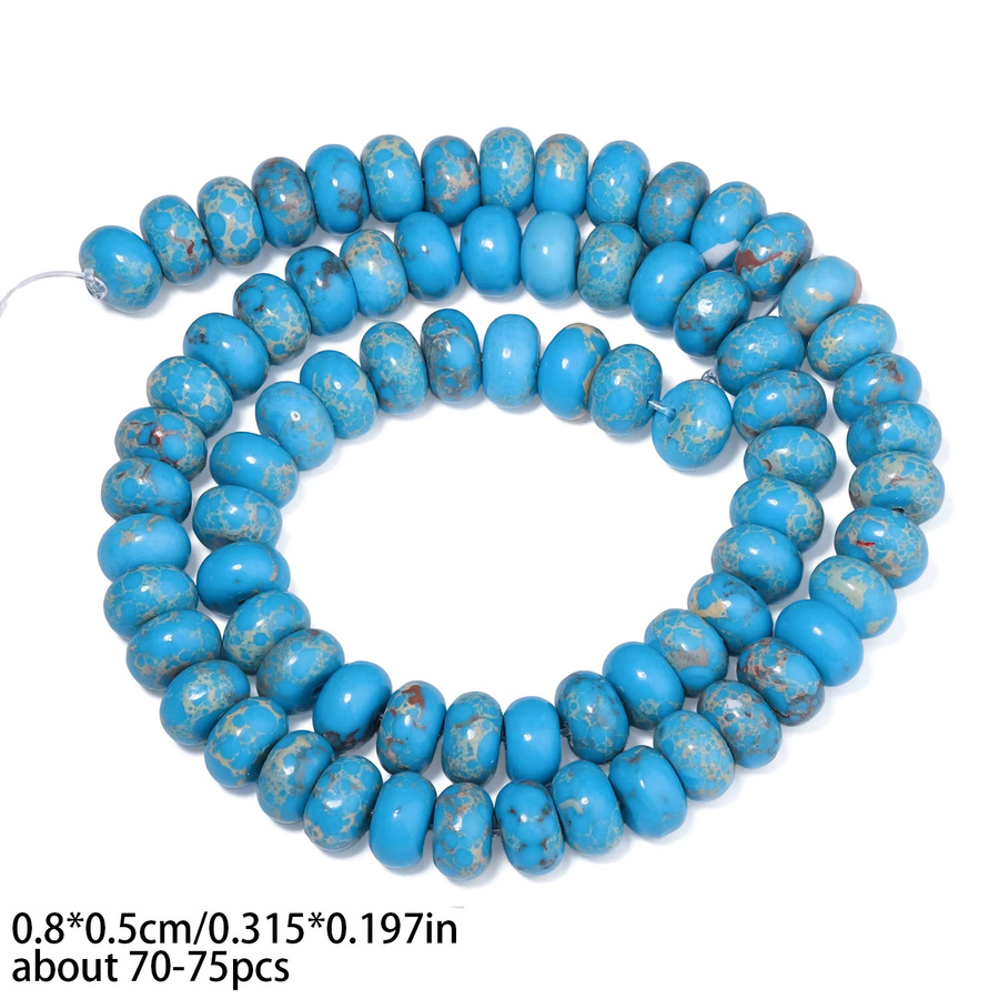 xilitata Abacus-Abstandhalterperlen, Blaue Meeres-Sediment-Jaspis, 5x8mm, 15'' - Bild 3