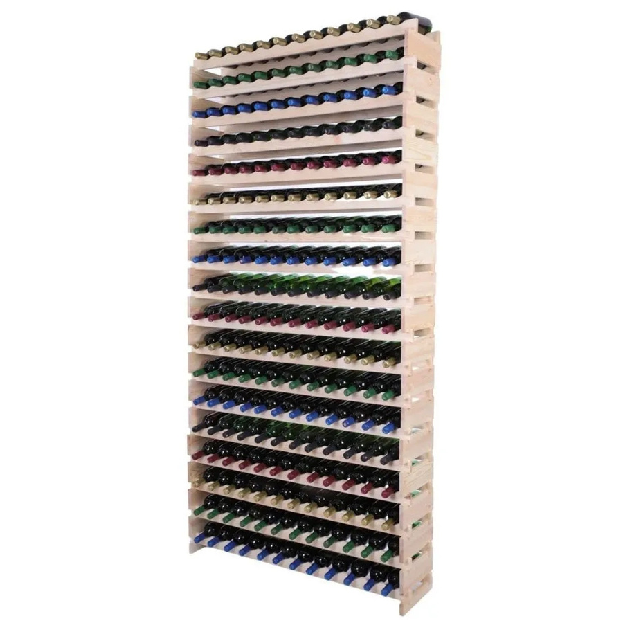 PROREGAL Weinregal VINOTECA FLEX aus massivem Kiefernholz, Natur Unbehandelt, Braun, H x B x T: 247 x 123 x 28 cm - Bild 2