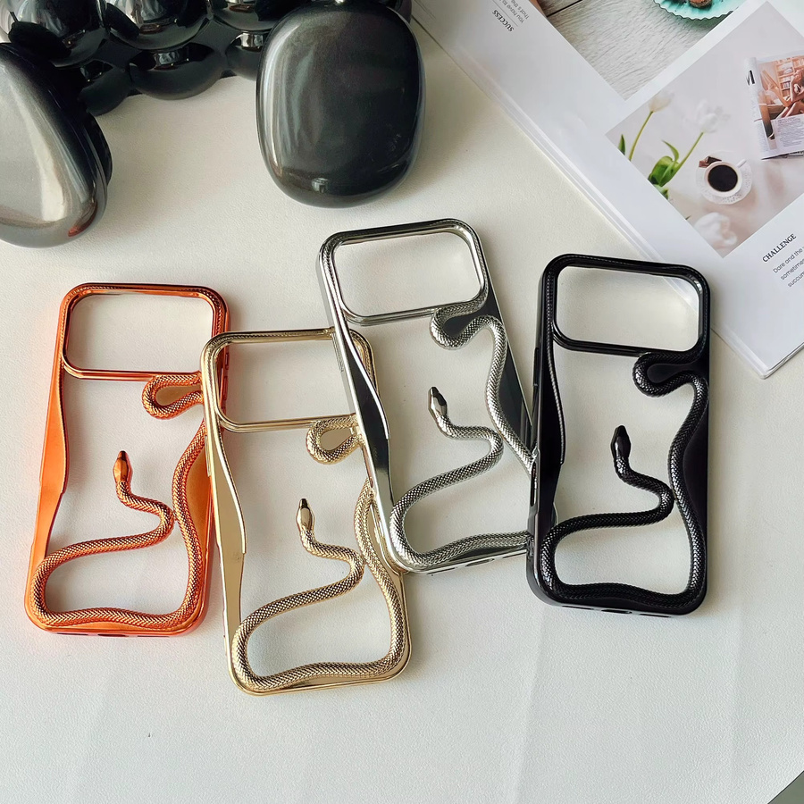 Schlangenbeschichtung Handyhülle für iPhone 11 bis 17 Pro Max Plus mit Luftwärmeableitung und Galvanik-Effekt aus TPU Soft Cover in Silber - Bild 4