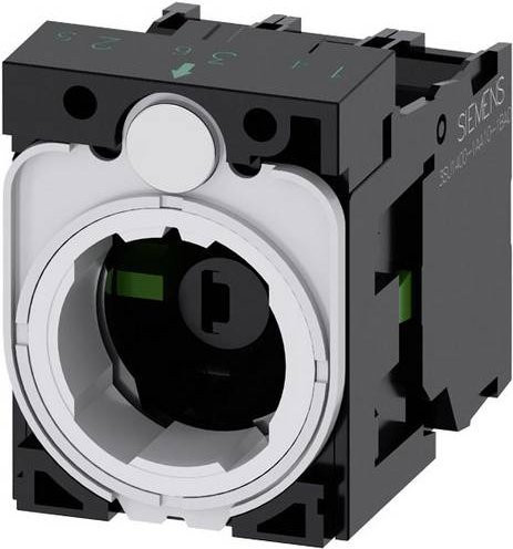 Siemens 3SU1501-1AG40-1NA0 Halter 3-fach mit LED-Element in Schwarz und Grün, B: 30 mm, H: 40 mm - Bild 1