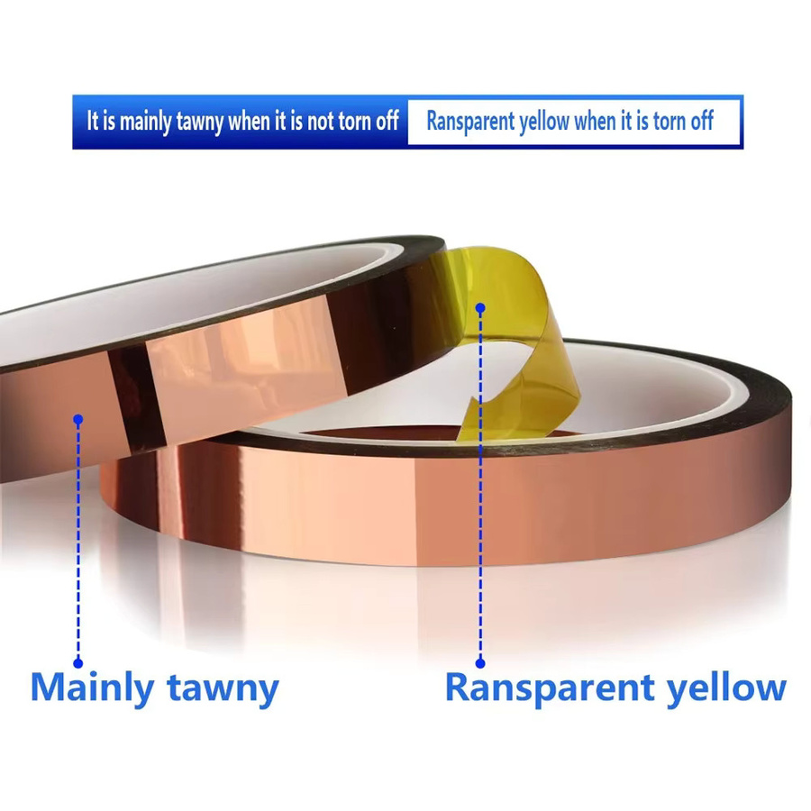 3M Kapton Polyimid Klebeband Gold hitzebeständig zum Maskieren beim Löten, Breite: 5,0 mm, Länge: 33,0 m - Bild 4