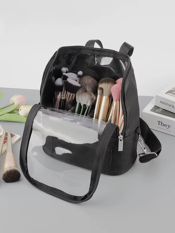 RANCAI Make-up-Organizer-Tasche, PVC, schwarz, diagonal - Bild 2