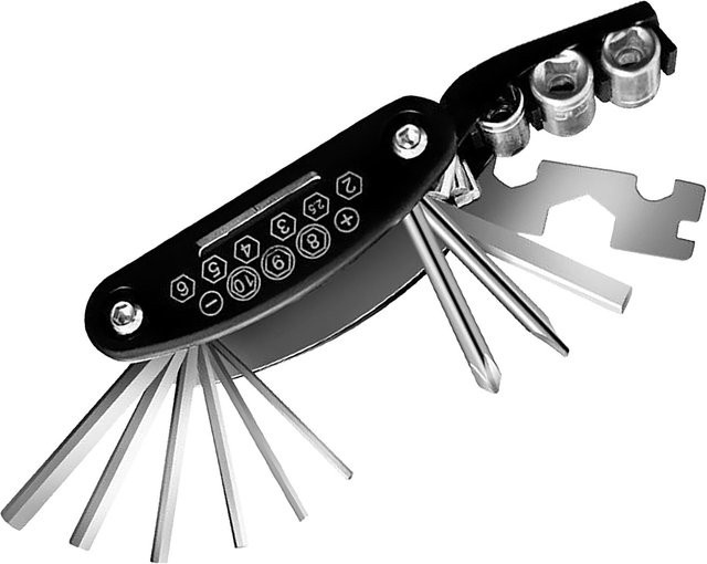 Fishine 16 in 1 Multifunktionales Klappschlüssel-Set aus Kohlenstoffstahl in Schwarz - Bild 1