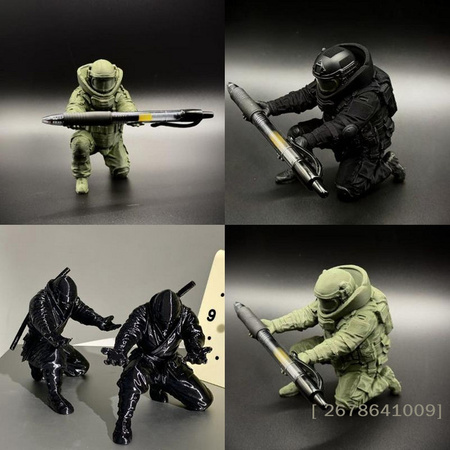 KOQZM Stifthalter-Figur Ninja und Soldat als Schreibtisch-Organizer aus Kunststoff für Büro und Heim-Dekoration