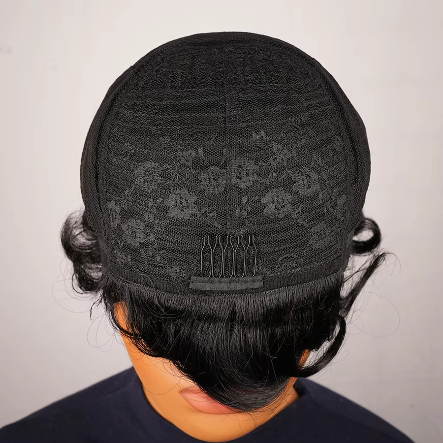 OYM HAIR Remy-Echthaar Perücke, lockig, Pixie-Schnitt, Damen - Bild 5