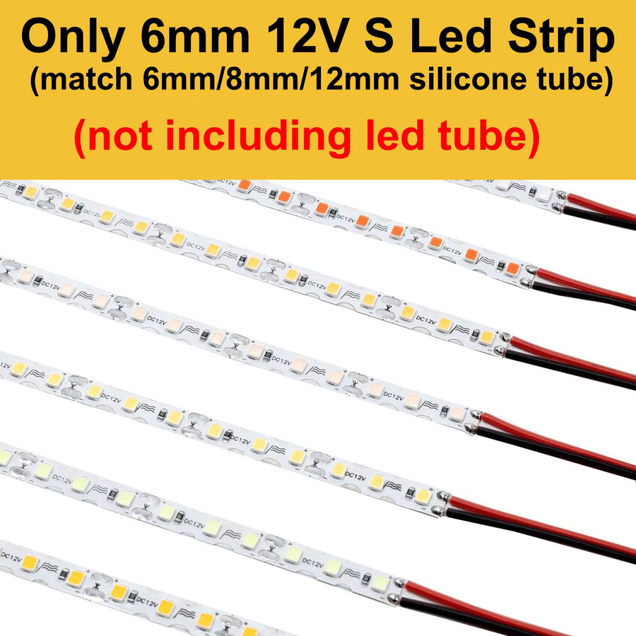 DENGKOO S-förmiger LED-Streifen DC12V, RGB Multicolour, biegsame Neonschild-Lichterkette mit 120 LED/m, Breite: 0,6 cm - Bild 3