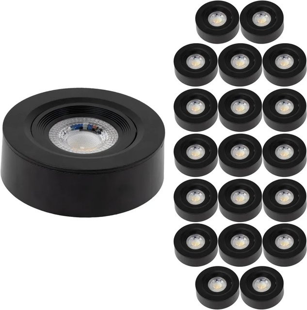 LUXULA 20er-Set LED Einbauspots Ultra-Flach, 5W, Dimmbar, CCT Warm- und Kaltweiß, Schwarz, Rund - Bild 1