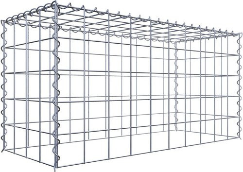 Gabiona Anbaukorb Typ 3 aus Stahl in Silbergrau, B/T/H: 50 x 100 x 40 cm - Bild 1