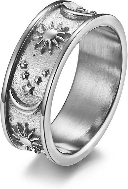 Stern Ring Edelstahl, Schwarz, Unisex - Bild 1