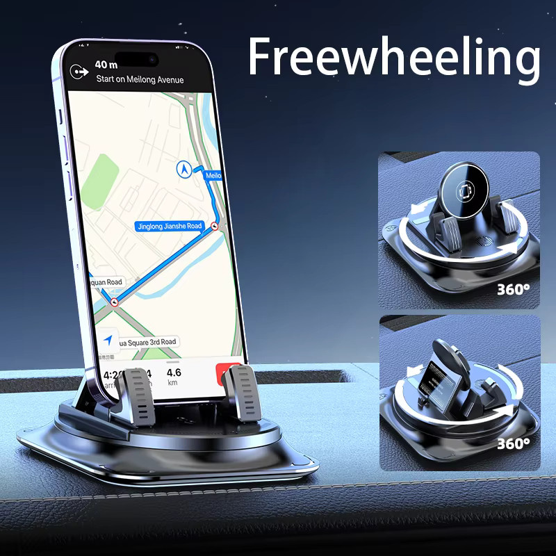 Rutschfeste Autotelefonhalterung für das Armaturenbrett in Schwarz mit drehbarer Halterung für horizontale und vertikale Nutzung - Bild 3