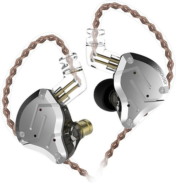 KZ ZS10 Pro In-Ear-Kopfhörer mit 1DD+4BA Hybrid-Technologie, 3,5 mm Klinke, Schwarz - Bild 1