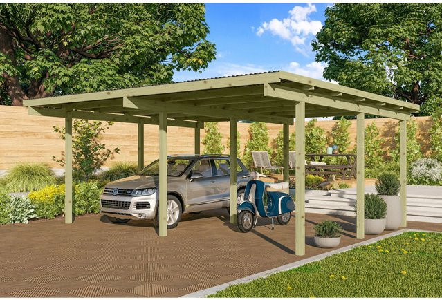 Doppelcarport Eco Karibu ohne Einfahrtsbogen B: 527 cm, T: 387 cm - Bild 1