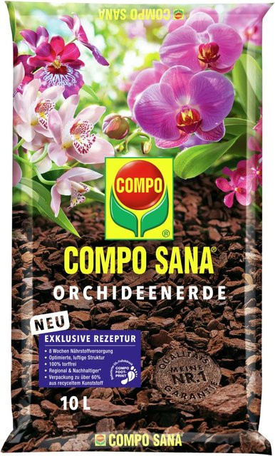 Compo Sana Orchideenerde mit Mittelmeerpinienrinde, torffrei, 10 kg - Bild 1