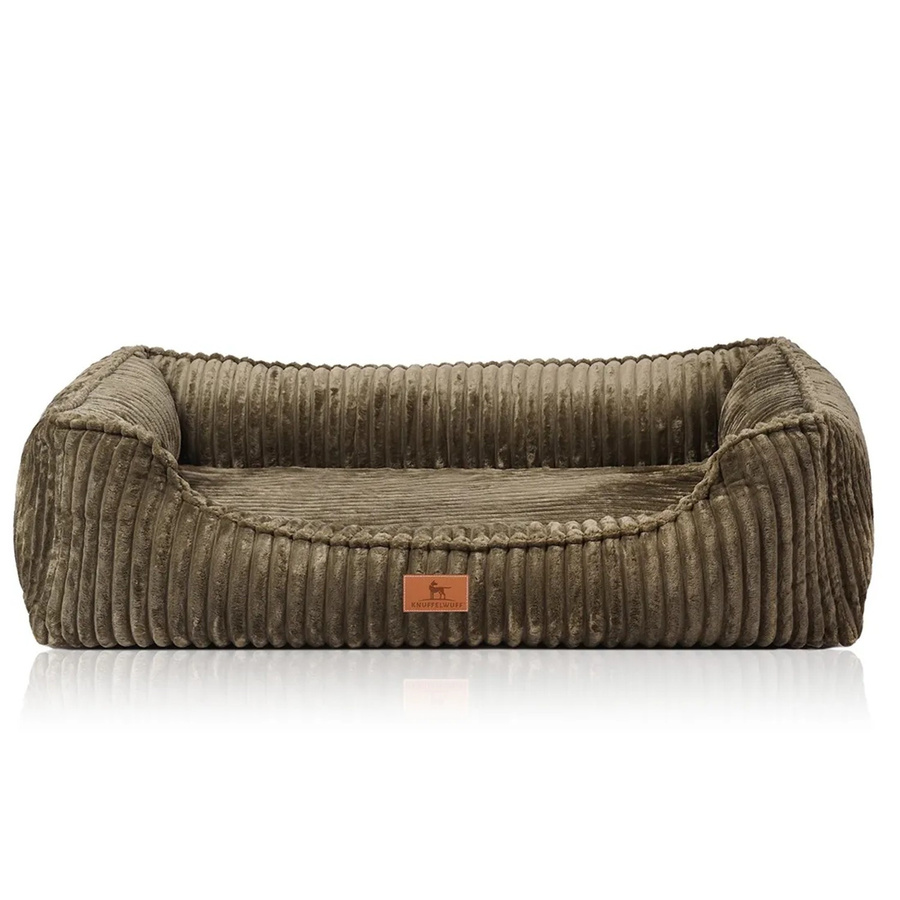 Knuffelwuff Hundebett Sedona Orthopädisch aus Breitcord in Khaki mit abnehmbarem Bezug - Bild 2