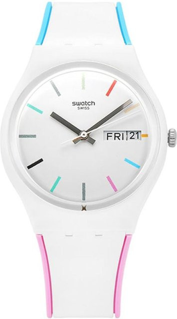 Swatch Armbanduhr, Kunststoff, Weiß, Quarz, Unisex - Bild 1