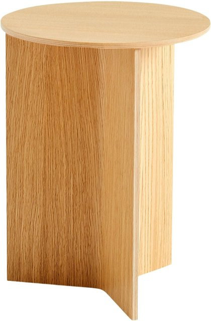 HAY Slit Beistelltisch Wood Hoch in Eiche oder Nussbaum mit runder Form - Bild 1