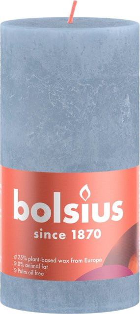 Bolsius Rustik-Kerze Shine Winter Edition in Himmelblau, Durchmesser: 6,8 cm, Höhe: 13 cm - Bild 1