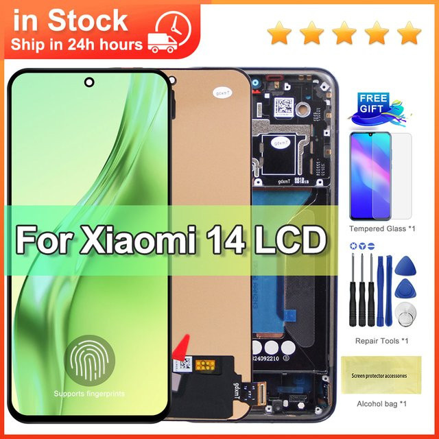 Xiaomi Mi 14 Ersatz-LCD-Display mit Touchscreen AMOLED 6,36 Zoll 120Hz in Schwarz, kompatibel mit den Modellen 23127PN0CC und 23127PN0CG - Bild 1