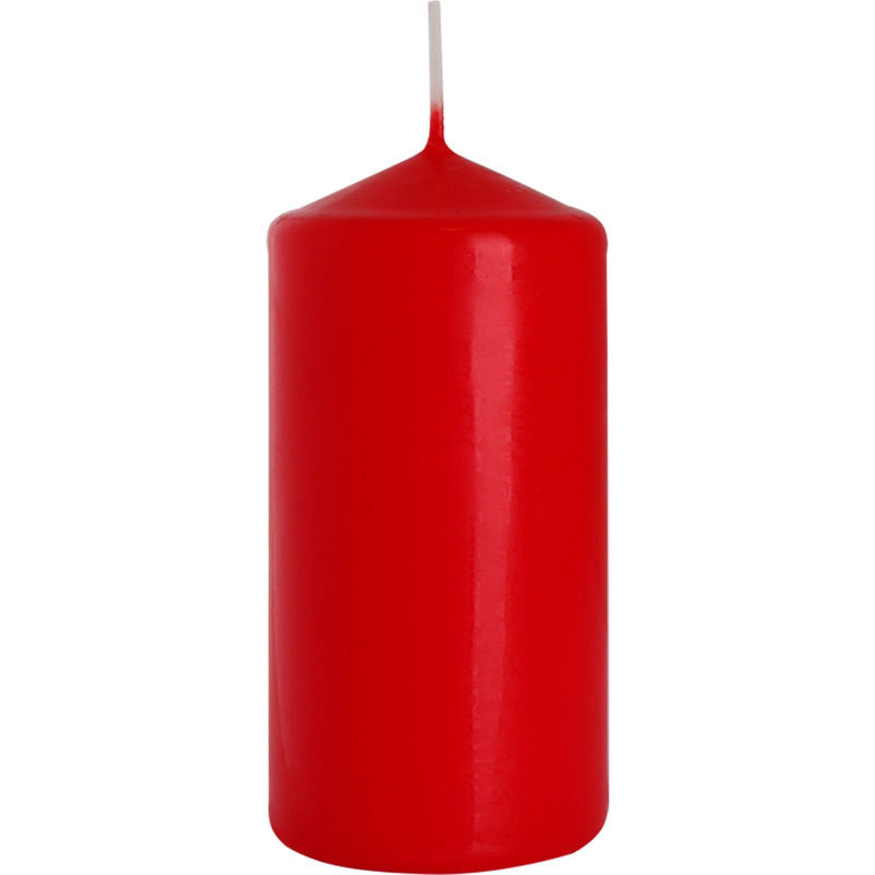 SHAMTAM Stumpenkerze aus Wachs in Rot, Durchmesser: 6 cm, Höhe: 12 cm - Bild 2