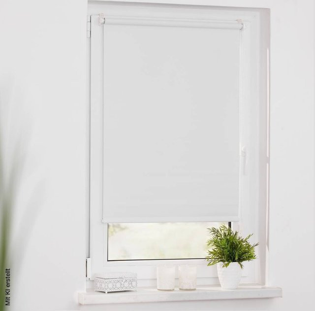 Lichtblick Verdunkelungsrollo in Creme, UV-beständig und feuchtraumgeeignet, Breite: 100 cm, Höhe: 150 cm - Bild 1