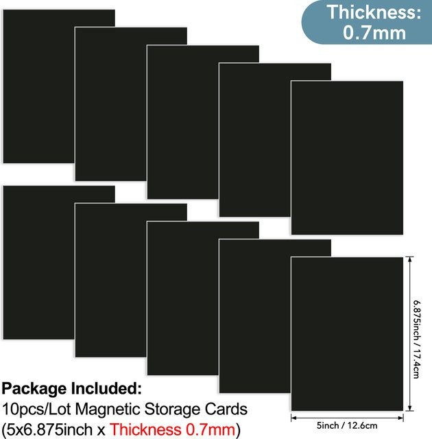 10 Stück Gummi-Magnetplatten in Schwarz zur Aufbewahrung von Stanz- und Stempelwerkzeugen, B/H: 12,6 x 17,4 cm, Stärke: 0,7 mm - Bild 1