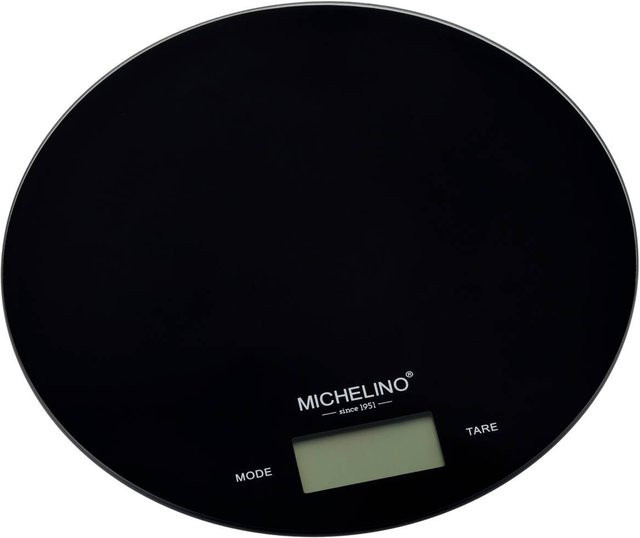 Küchenwaage Michelino Leonidas Schwarz aus Glas, Durchmesser: 21 cm - Bild 1