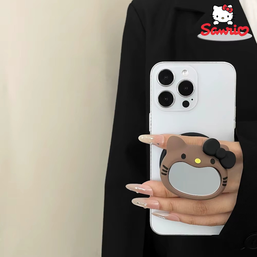 Sanrio Cute Kitty Magnetischer Handyhalter mit Spiegel und Ring als Erweiterbarer Ständer für MagSafe iPhone und Samsung Galaxy - Bild 3