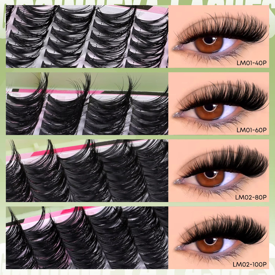 VELTRINAY Wimpern-Cluster-Set, Black, 1760 Stück, Unisex - Bild 4