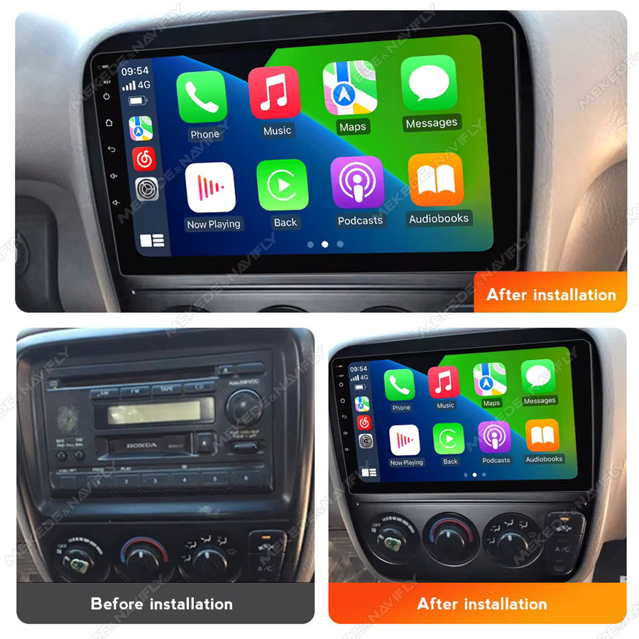 MEKEDE Drahtloses Carplay und Android Auto Multimedia Radio für Honda CR-V 1997-2001 in Schwarz - Bild 3
