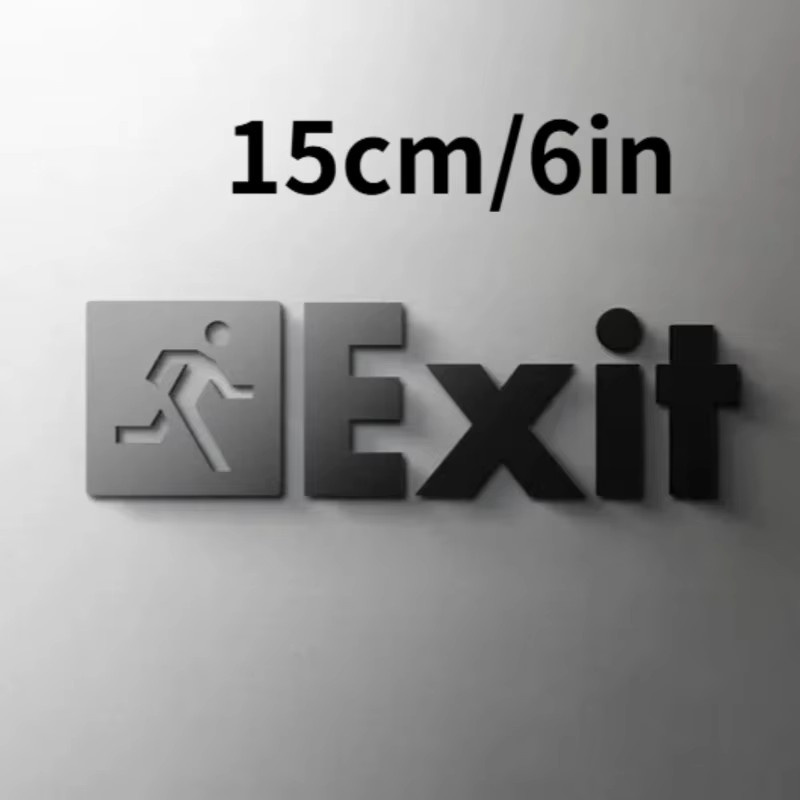 CIFBUY Exit-Symbol-Schild aus Acryl in Schwarz, selbstklebende Türdekoration im modernen 3D-Laserschnitt - Bild 3