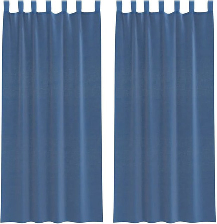 vidaXL Voile Vorhänge mit Schlaufen, 2 Stück, Königsblau, Breite: 140 cm, Höhe: 245 cm